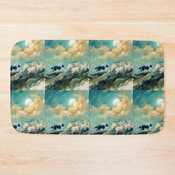 Item preview, Border Collie Herding Sheep Abstract Painting designed and sold by PictoVibe.