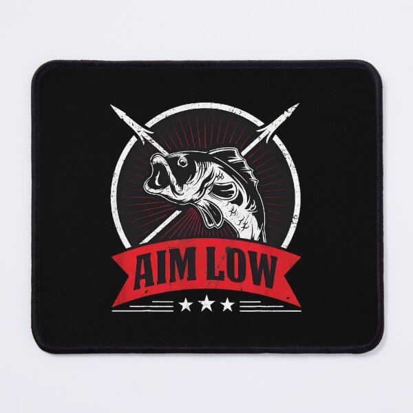 Item preview, Aim Low Fish Spearfishing Vintage Emblem designed and sold by siravoloneg.