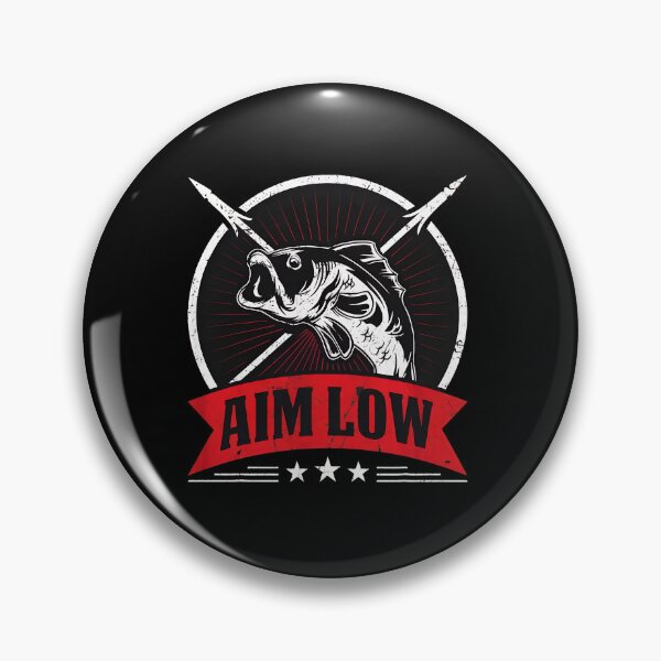 Item preview, Aim Low Fish Spearfishing Vintage Emblem designed and sold by siravoloneg.