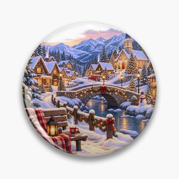 Item preview, Cozy Snowy Christmas Village Winter Wonderland designed and sold by TinyWeird.
