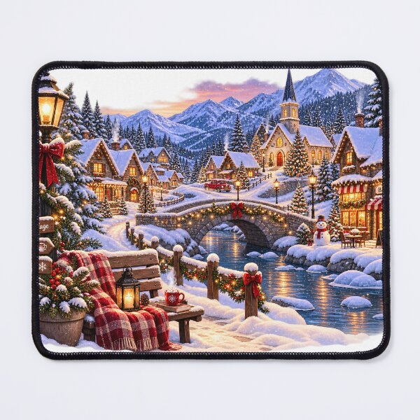 Item preview, Cozy Snowy Christmas Village Winter Wonderland designed and sold by TinyWeird.