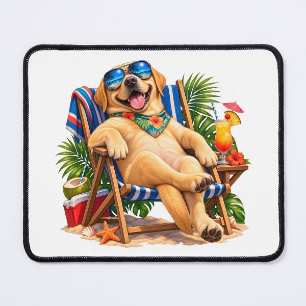Item preview, Labrador on Vacation – Funny Beach Dog with Giant Sunglasses designed and sold by builtforyou.