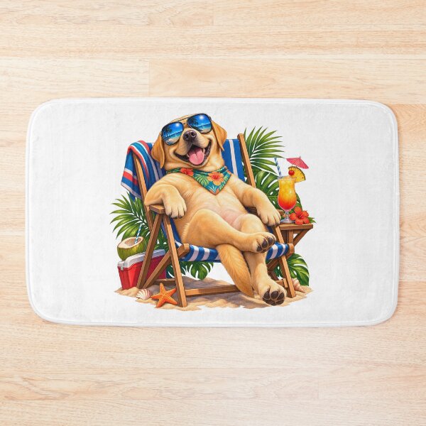 Item preview, Labrador on Vacation – Funny Beach Dog with Giant Sunglasses designed and sold by builtforyou.