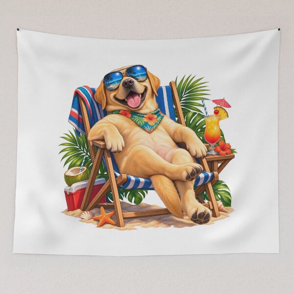 Item preview, Labrador on Vacation – Funny Beach Dog with Giant Sunglasses designed and sold by builtforyou.