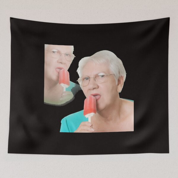Item preview, Grandma Licking Popsicle Fun Retro designed and sold by Bloowardi.