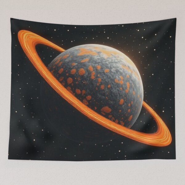 Item preview, Orange Grey Ringed Planet #1 designed and sold by Jadelight's AI Slop.