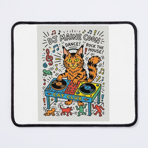Item preview, Maine Coon Cat DJ Pop Art designed and sold by PictoVibe.