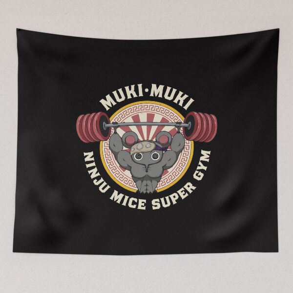 Item preview, Muki Muki Ninju Mice Super Gym Weightlifting Mouse designed and sold by Lagoart.