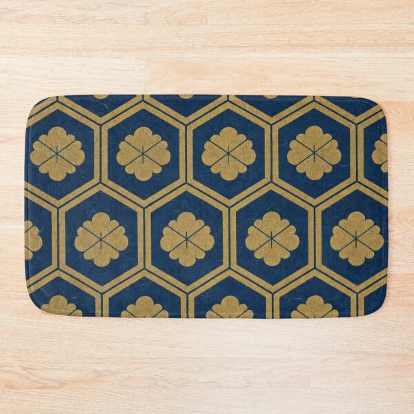 Item preview, Japanese Kikko Hanabishi Pattern Gold and Navy Blue designed and sold by vekotpu.