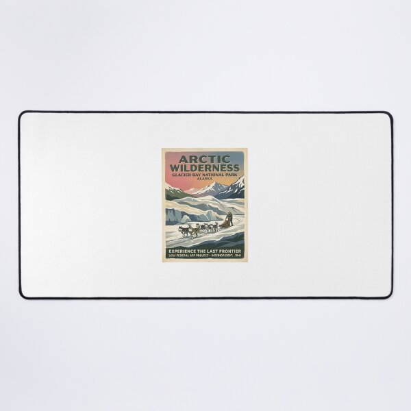 Item preview, Husky Sledding Arctic Vintage Poster designed and sold by PictoVibe.