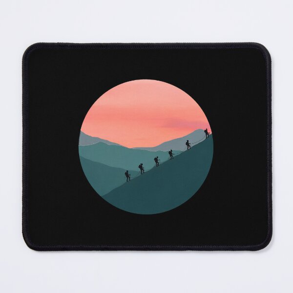 Item preview, Ascending Mountain Climbers Sunset Circle Graphic designed and sold by siravoloneg.