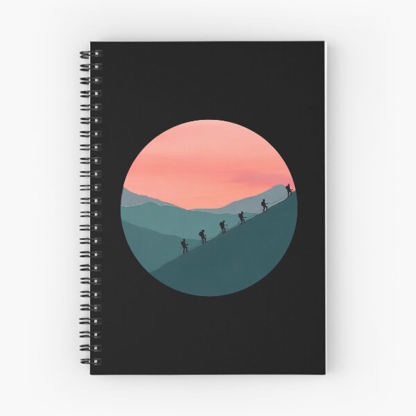 Item preview, Ascending Mountain Climbers Sunset Circle Graphic designed and sold by siravoloneg.