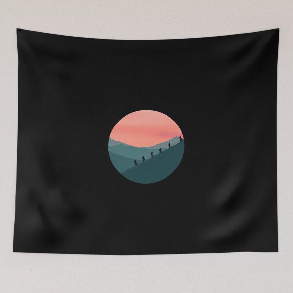 Item preview, Ascending Mountain Climbers Sunset Circle Graphic designed and sold by siravoloneg.
