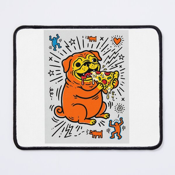 Item preview, Pug Eating Pizza Pop Art designed and sold by PictoVibe.