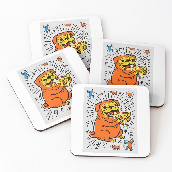 Item preview, Pug Eating Pizza Pop Art designed and sold by PictoVibe.