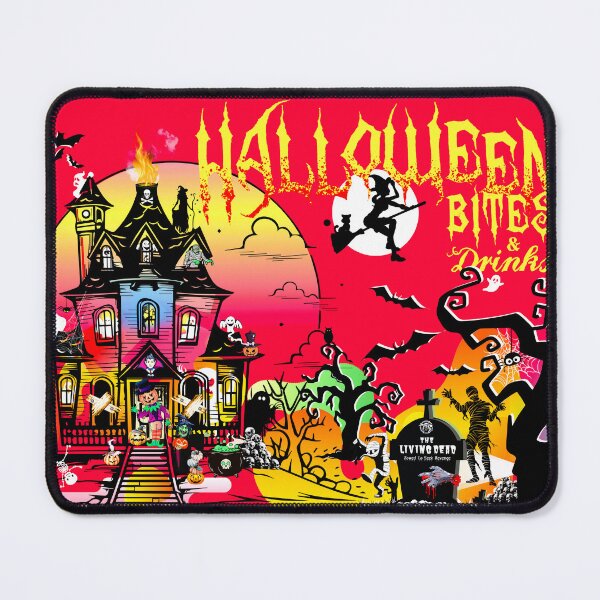Item preview, Halloween Bites and Drinks Haunted House Poster designed and sold by AXENT Designs.