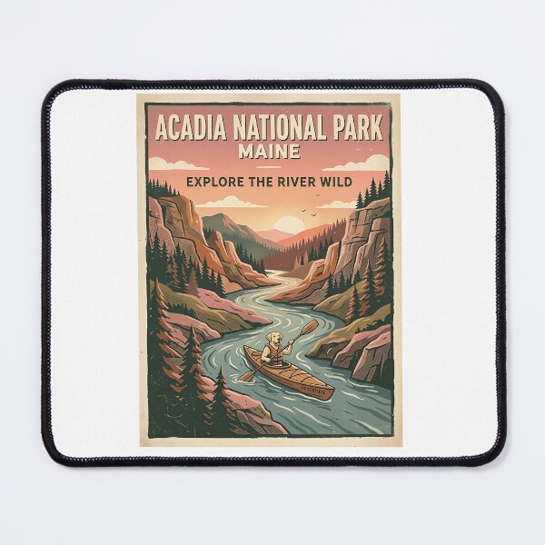 Item preview, Labrador Kayaking River Vintage Poster designed and sold by PictoVibe.