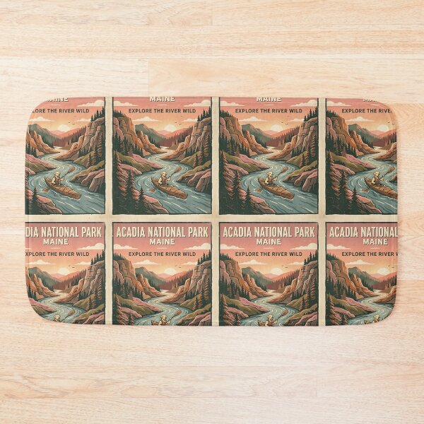 Item preview, Labrador Kayaking River Vintage Poster designed and sold by PictoVibe.
