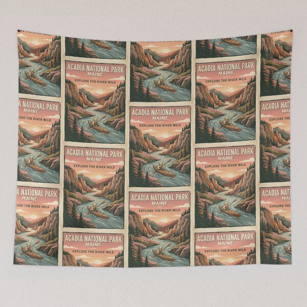 Item preview, Labrador Kayaking River Vintage Poster designed and sold by PictoVibe.