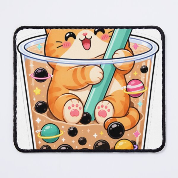 Item preview, Cute Kawaii Cat Drinking Boba Bubble Tea Sticker designed and sold by Creativedes786.
