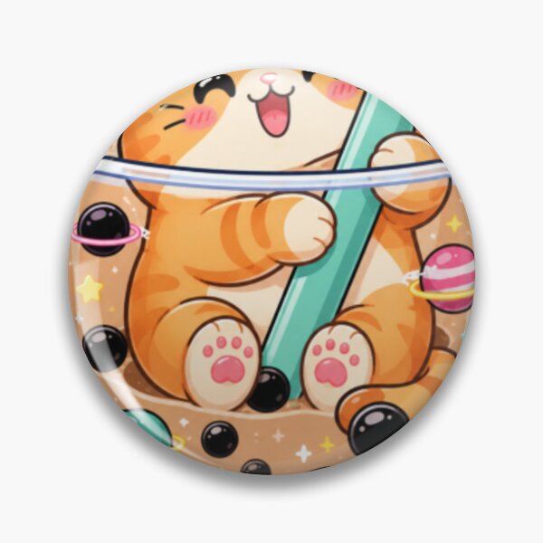 Item preview, Cute Kawaii Cat Drinking Boba Bubble Tea Sticker designed and sold by Creativedes786.