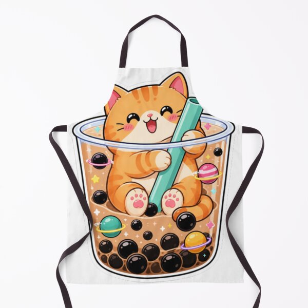 Item preview, Cute Kawaii Cat Drinking Boba Bubble Tea Sticker designed and sold by Creativedes786.