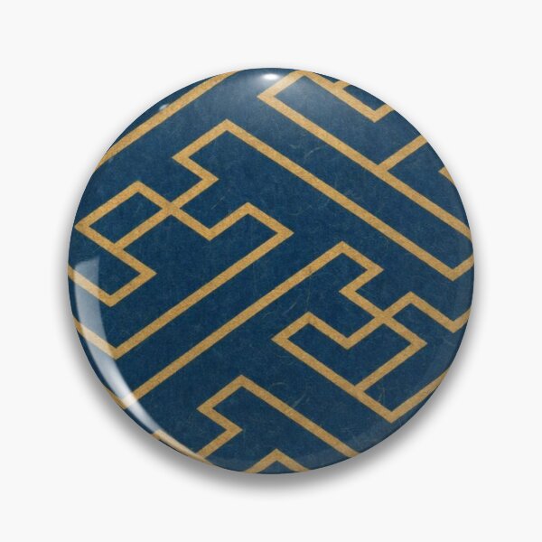 Item preview, Japanese Sayagata Pattern Gold and Navy Blue designed and sold by vekotpu.