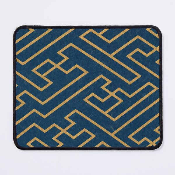 Item preview, Japanese Sayagata Pattern Gold and Navy Blue designed and sold by vekotpu.