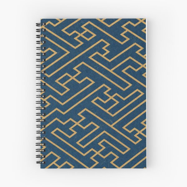 Item preview, Japanese Sayagata Pattern Gold and Navy Blue designed and sold by vekotpu.