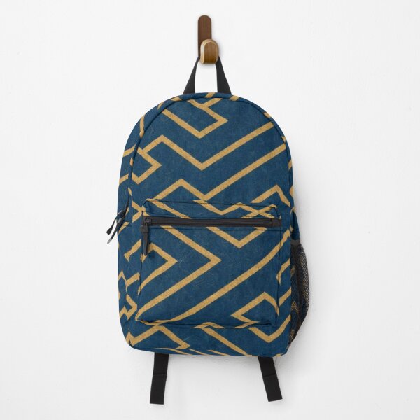 Item preview, Japanese Sayagata Pattern Gold and Navy Blue designed and sold by vekotpu.