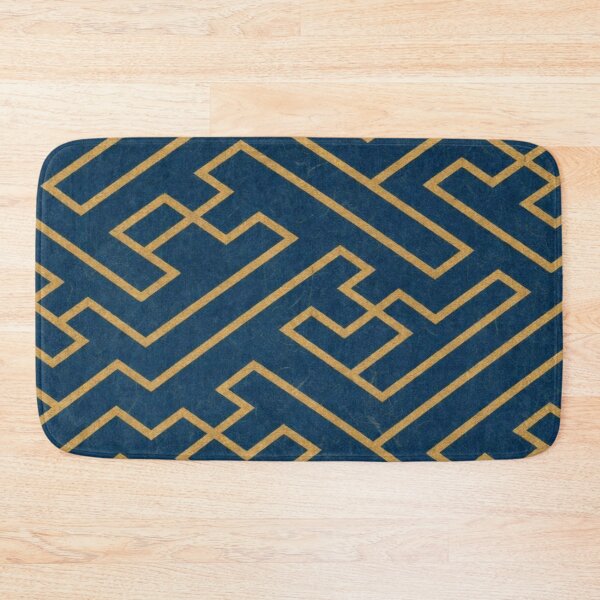 Item preview, Japanese Sayagata Pattern Gold and Navy Blue designed and sold by vekotpu.