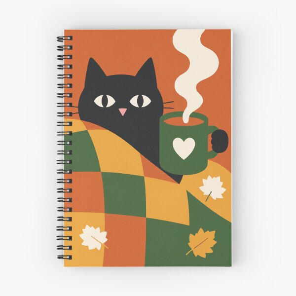 Item preview, black cat and hot choco autumn cozy designed and sold by Christina Sagala.