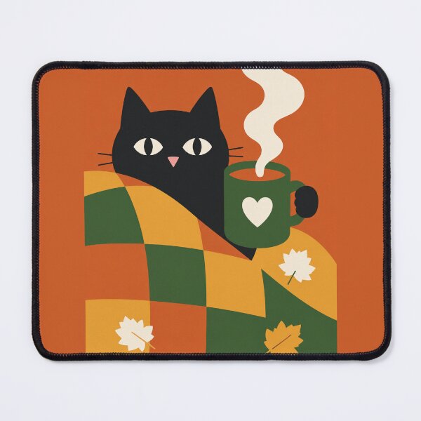 Item preview, black cat and hot choco autumn cozy designed and sold by Christina Sagala.