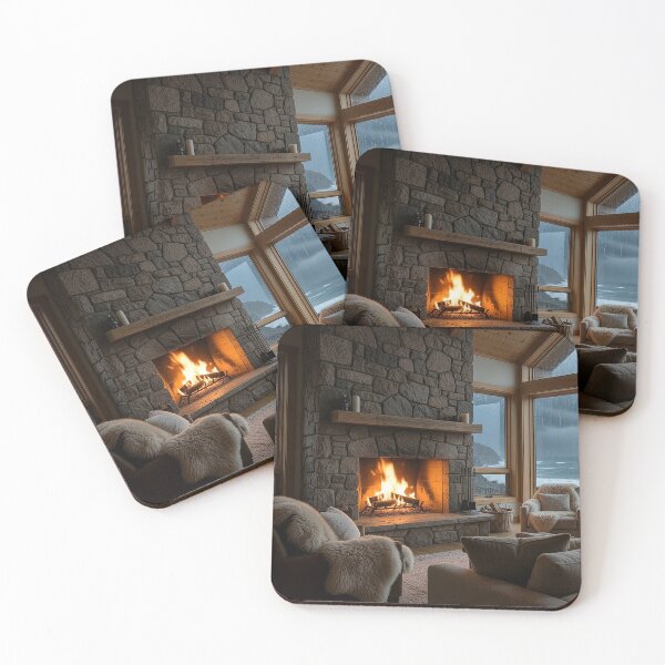 Item preview, Cozy Coastal Cottage Fireplace Thunderstorm designed and sold by Adventure Ambience Studio.