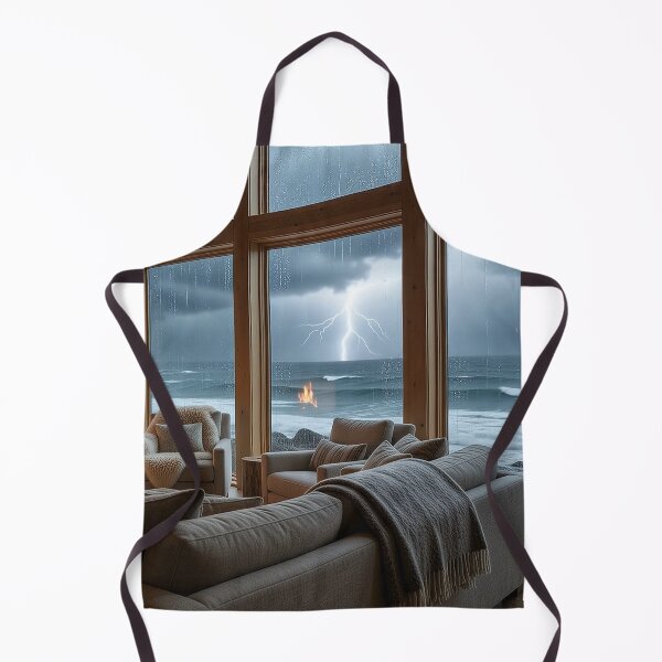 Item preview, Cozy Coastal Cottage Fireplace Thunderstorm designed and sold by Adventure Ambience Studio.