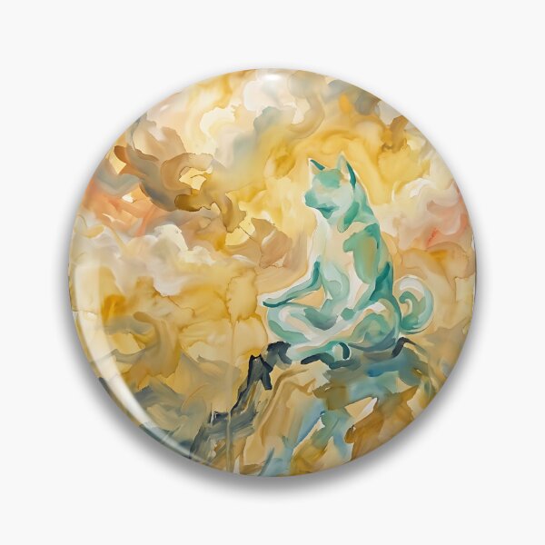 Item preview, Akita Inu Mountain Meditation Abstract Painting designed and sold by PictoVibe.