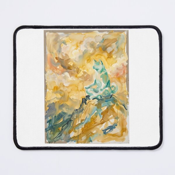 Item preview, Akita Inu Mountain Meditation Abstract Painting designed and sold by PictoVibe.