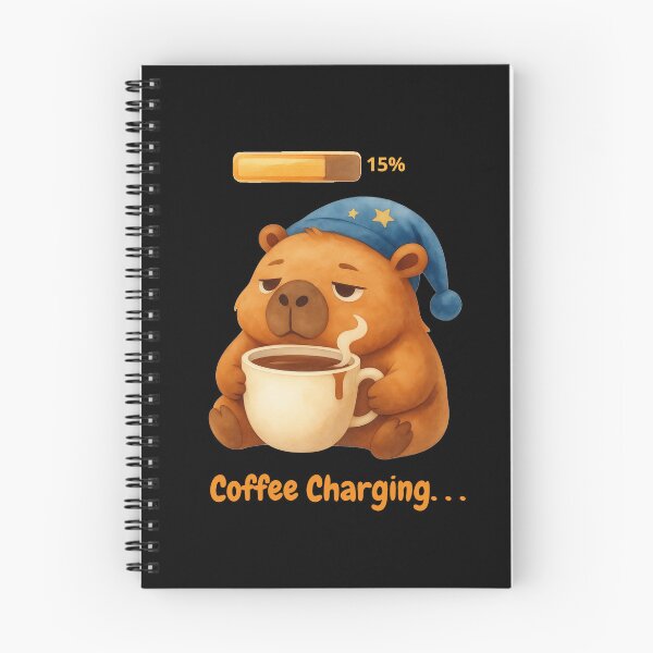 Item preview, Sleepy Capybara Coffee Charging Low Battery designed and sold by SimplyDraftShop.