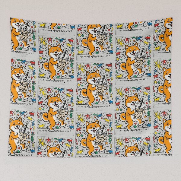 Item preview, Shiba Inu Bubble Tea Pop Art designed and sold by PictoVibe.