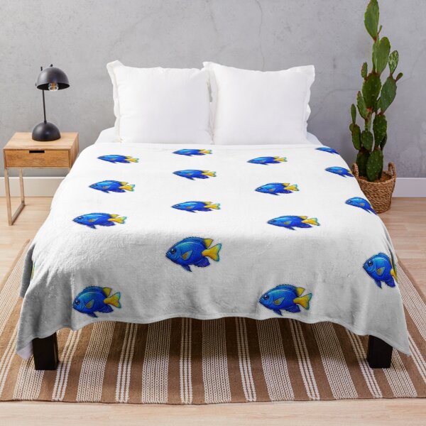 Item preview, Yellowtail Damsel Blue Reef Fish Art designed and sold by KenworksDigital.