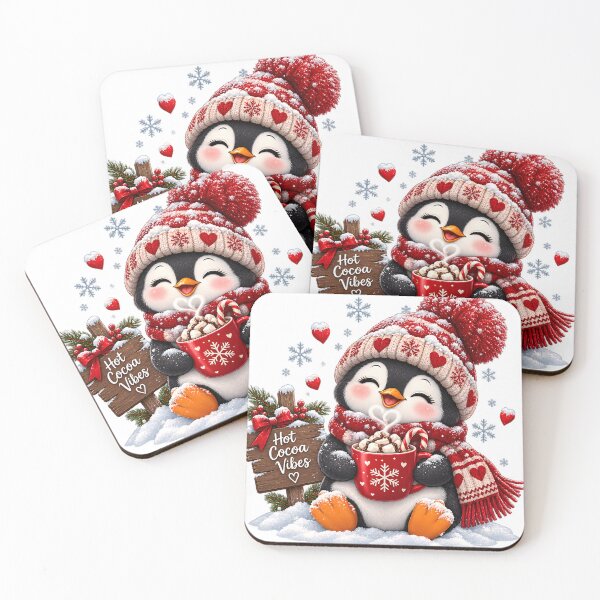 Item preview, Cute Penguin Hot Cocoa Vibes Cozy Winter Design designed and sold by TinyWeird.