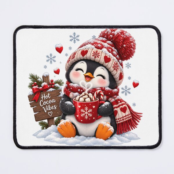 Item preview, Cute Penguin Hot Cocoa Vibes Cozy Winter Design designed and sold by TinyWeird.