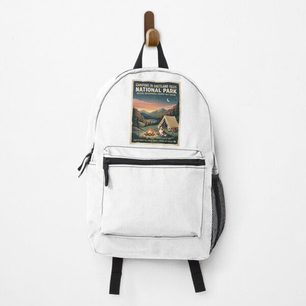 Item preview, Sheltie Camping Under Stars Vintage Poster designed and sold by PictoVibe.