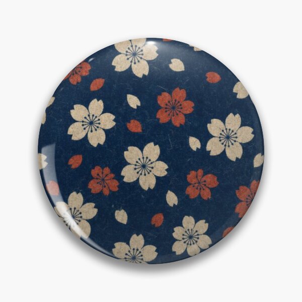Item preview, Japanese Sakura Cherry Blossom Pattern Navy Blue and Red designed and sold by vekotpu.