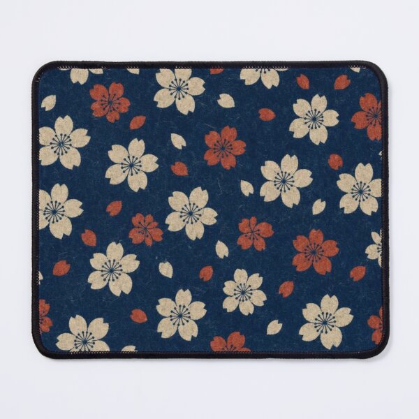Item preview, Japanese Sakura Cherry Blossom Pattern Navy Blue and Red designed and sold by vekotpu.