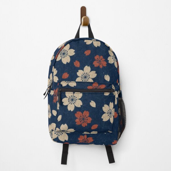 Item preview, Japanese Sakura Cherry Blossom Pattern Navy Blue and Red designed and sold by vekotpu.