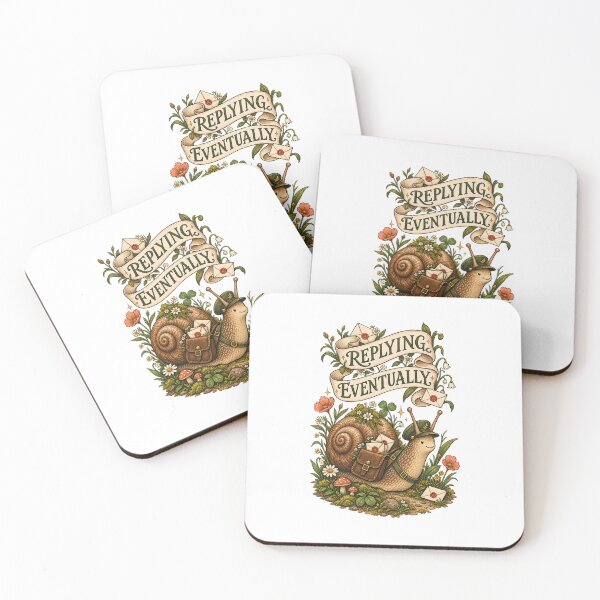 Item preview, Replying Eventually Snail Mail Pen Pal Illustration designed and sold by Peak Pop Designs | Funny Gifts, Cozy Art & Cute Animals .