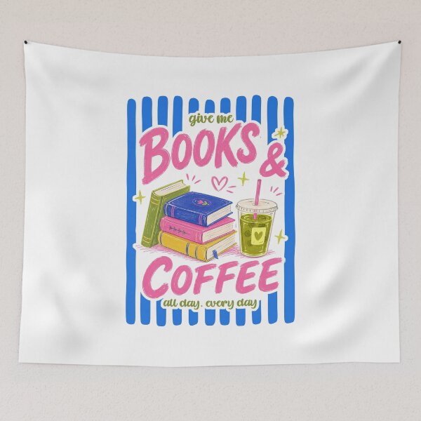 Item preview, Stripes Give Me Books And Coffee All Day Everyday designed and sold by vintagearttee.