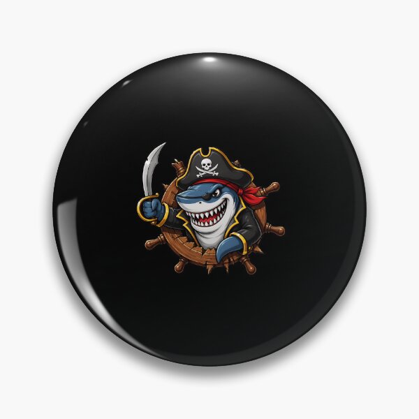 Item preview, Pirate Shark Eye Patch Skull Crossbones designed and sold by PaletteArc.