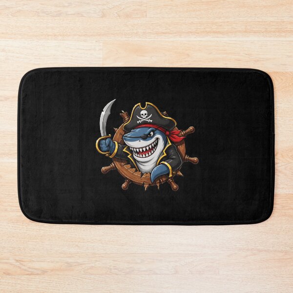 Item preview, Pirate Shark Eye Patch Skull Crossbones designed and sold by PaletteArc.